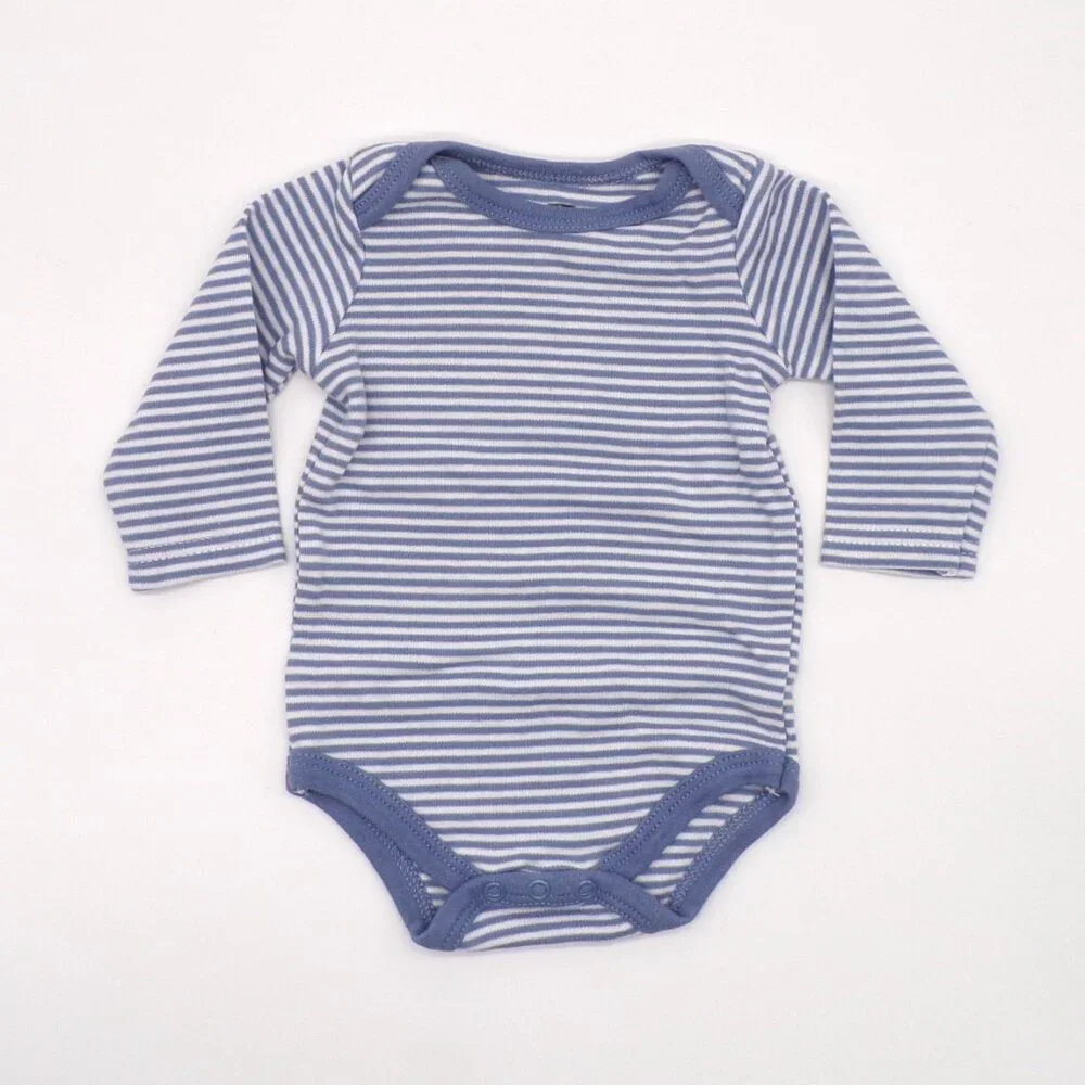 HB Striped Bodysuits Baby Boy Clothes 0-3 Months Lot of 2 Blue White Long Sleeve